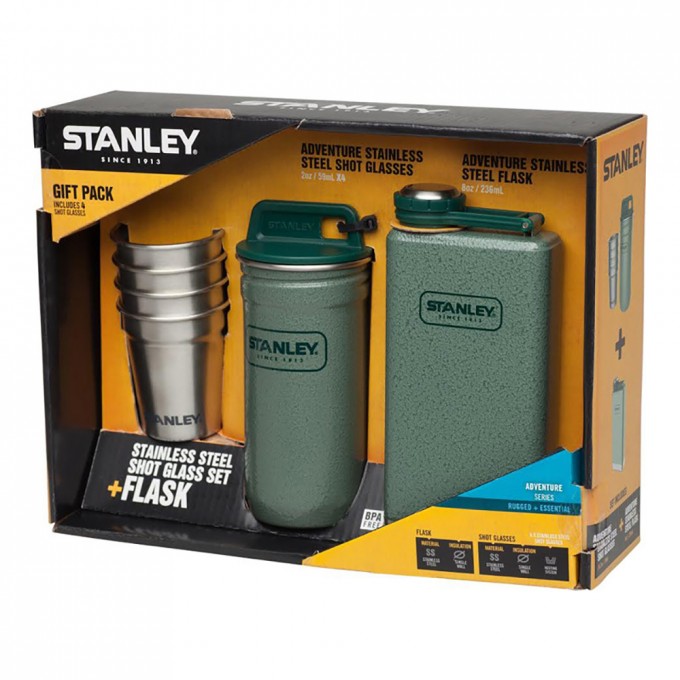 Набор: стопки STANLEY ADVENTURE 0,59L + фляга STANLEY ADVENTURE 0,23L зеленый 10-01883-002 Набор: стопки STANLEY ADVENTURE 0,59L + фляга STANLEY ADVENTURE 0,23L зеленый 10-01883-002