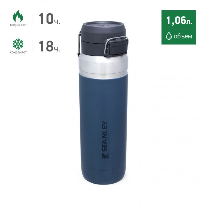 Термобутылка STANLEY GO QUICK FLIP 1,06L синий 10-09150-068 Термобутылка STANLEY GO QUICK FLIP 1,06L синий 10-09150-068