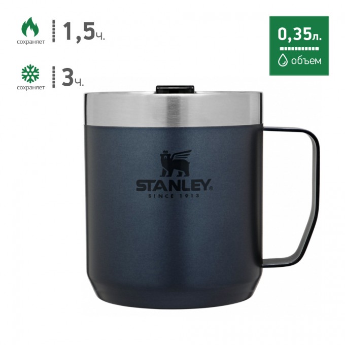 Термокружка с ручкой STANLEY CLASSIC 0,35L синий 10-09366-007 Термокружка с ручкой STANLEY CLASSIC 0,35L синий 10-09366-007