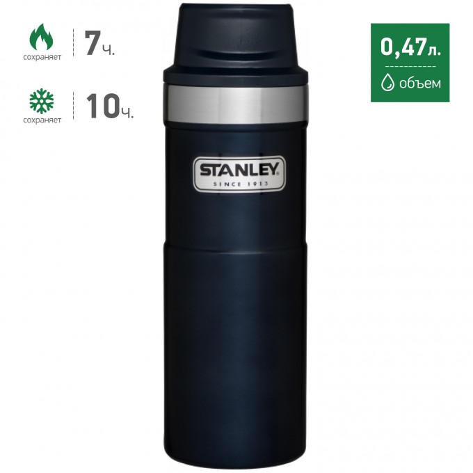 Термокружка STANLEY CLASSIC TRIGGER ACTION 1-HAND 0,47L синий 10-06439-008 Термокружка STANLEY CLASSIC TRIGGER ACTION 1-HAND 0,47L синий 10-06439-008