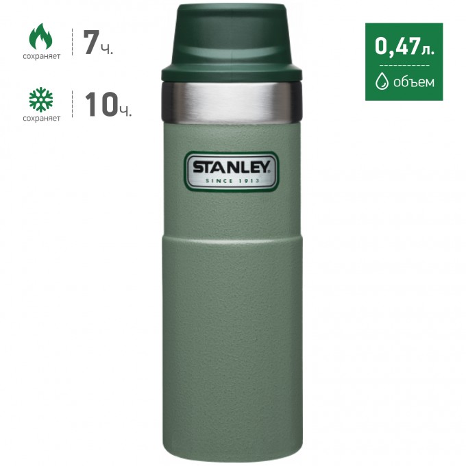 Термокружка STANLEY CLASSIC TRIGGER ACTION 1-HAND 0,47L зеленый 10-06439-005 Термокружка STANLEY CLASSIC TRIGGER ACTION 1-HAND 0,47L зеленый 10-06439-005