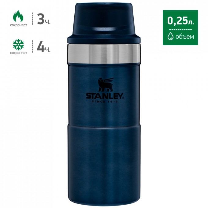 Термокружка STANLEY CLASSIC TRIGGER ACTION ONE HAND 2.0 0,25L синий 10-09849-012 Термокружка STANLEY CLASSIC TRIGGER ACTION ONE HAND 2.0 0,25L синий 10-09849-012