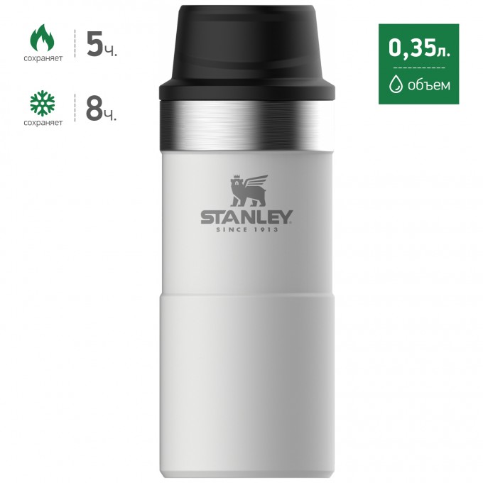 Термокружка STANLEY CLASSIC TRIGGER ACTION ONE HAND 2.0 0,35L белый 10-09848-008 Термокружка STANLEY CLASSIC TRIGGER ACTION ONE HAND 2.0 0,35L белый 10-09848-008