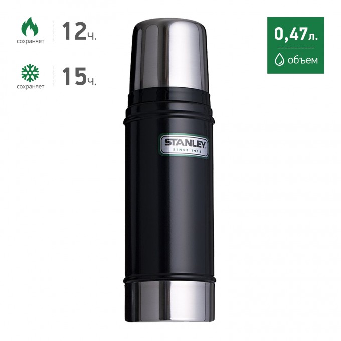 Термос STANLEY CLASSIC 0,47L черный 10-01228-008 Термос STANLEY CLASSIC 0,47L черный 10-01228-008