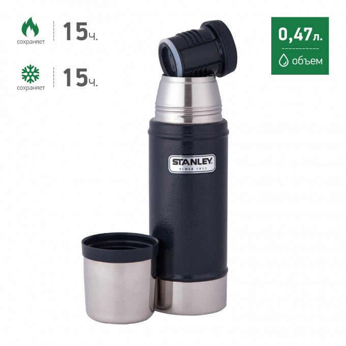 Термос STANLEY CLASSIC 0,47L синий 10-01228-038 Термос STANLEY CLASSIC 0,47L синий 10-01228-038