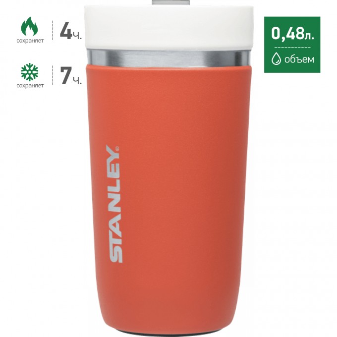 Термостакан STANLEY CERAMIVAC 0,48L коралловый 10-03110-011 Термостакан STANLEY CERAMIVAC 0,48L коралловый 10-03110-011